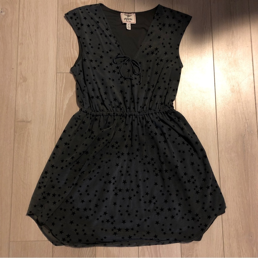 Urban Outfitters Piplette by Alice Ritter Dark Grey Star Print Dress